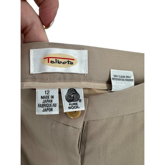 Talbots Pleated‎ Front Pants Womens Size 12 Beige Corpcore Neutral Capsule FLAW - Picture 3 of 14